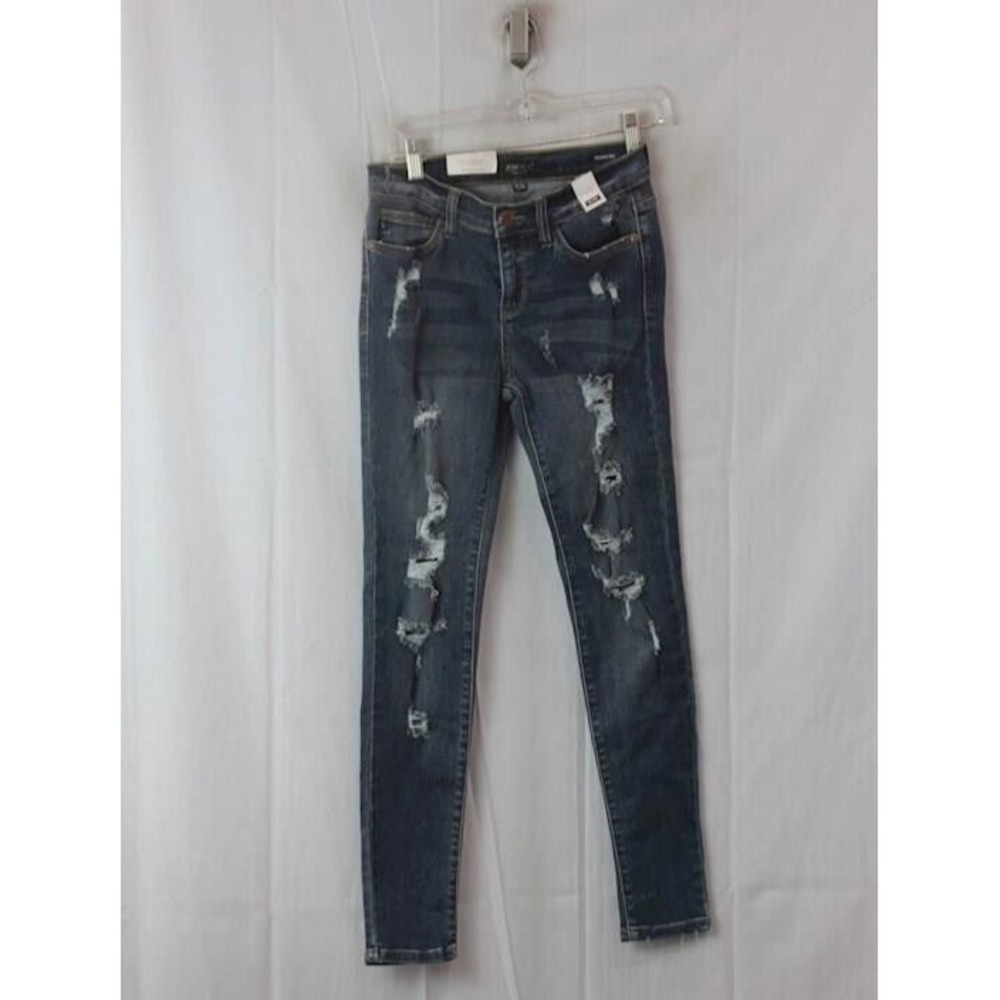 Judy Blue Women's Mid Wash Ripped DistressedMid Rise Skinny Jeans (sze 7/28) NWT